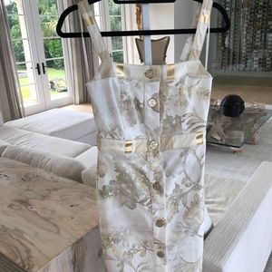 Chanel floral and gold dress